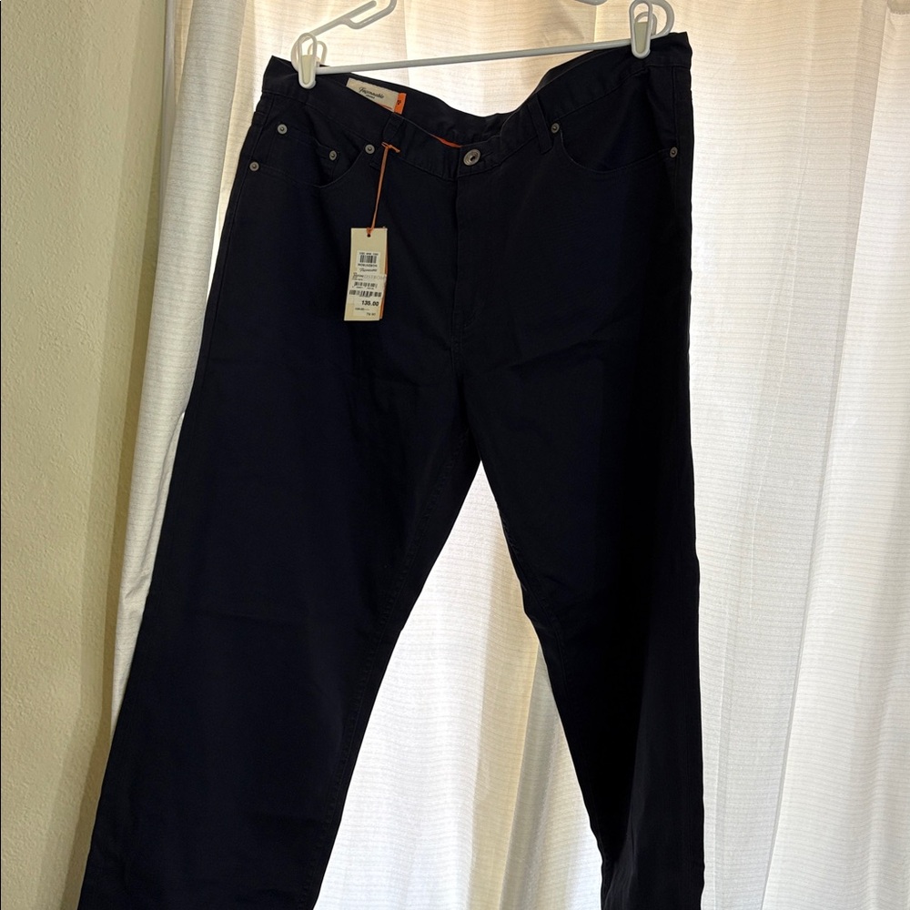 Faconnable Navy Trousers with Orange Accents